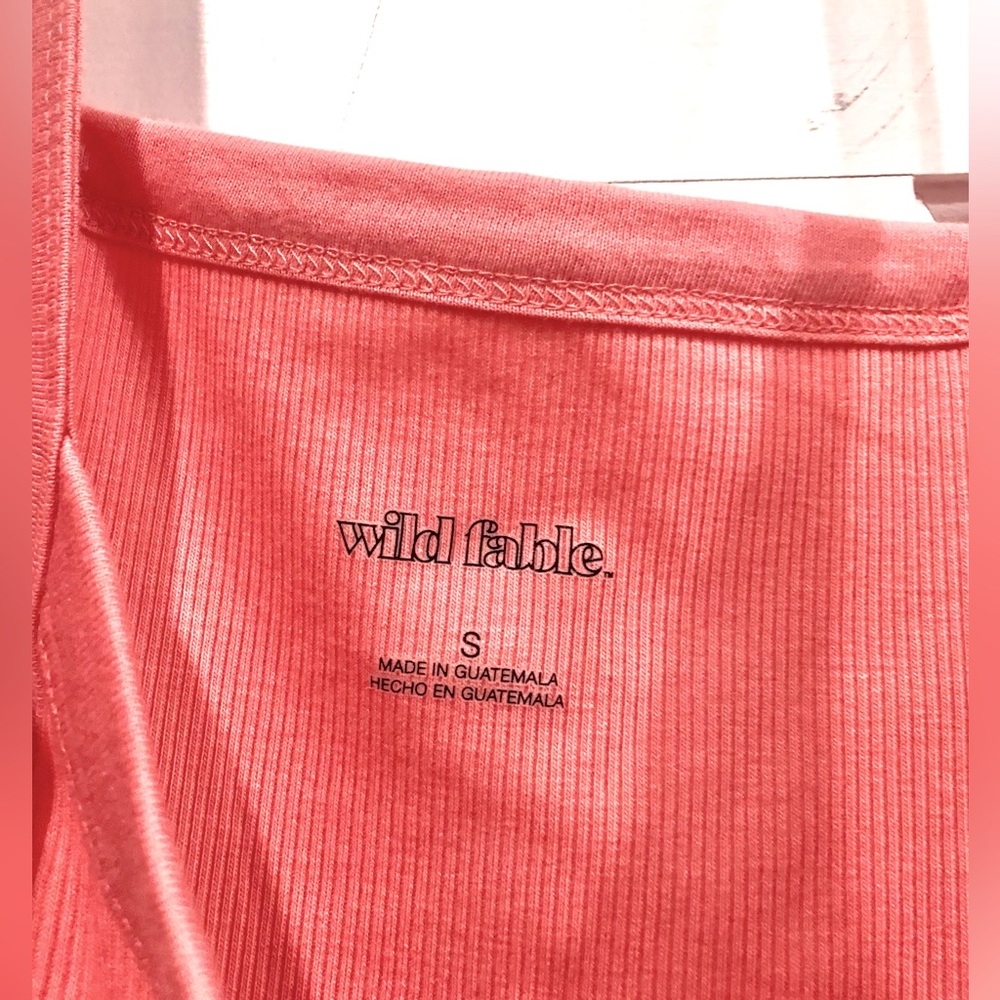 WILD FABLE Women's Slim Fit ribbed Tank Top Coral Pink size S NWT - Picture 7 of 9